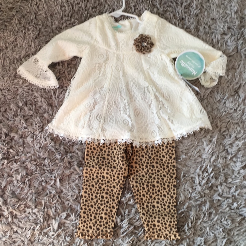 Lace Top with Leopard pants